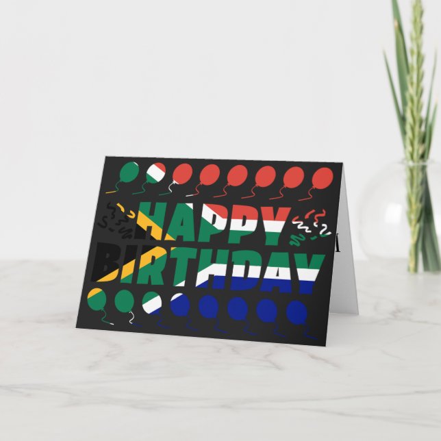 Carte Afrique du Sud Drapeau patriotique anniversaire (Devant)
