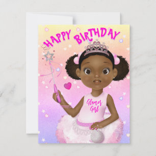 Carte Afro-Américaine Fairy Princesse Ballerina