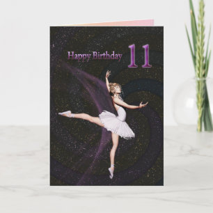 Carte Age 11, a ballerina birthday card