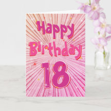 Age 18 Fun 3D Rose Candy 18th Birthday Card