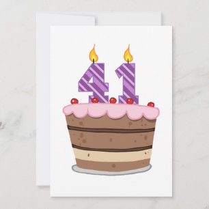 Carte Âge 41 sur le gâteau d'anniversaire