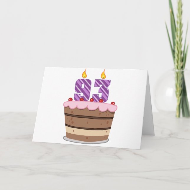 Carte Âge 93 sur le gâteau d'anniversaire (Devant)