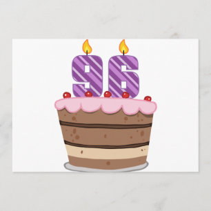 Carte Âge 96 sur le gâteau d'anniversaire