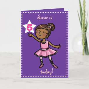 Carte Age personnalisable Danseuse de ballet de dessin