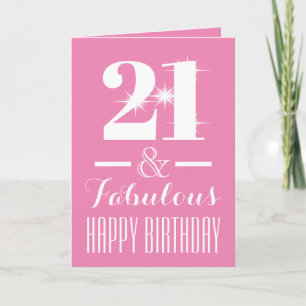 Carte Age personnalisé et fabuleux   blanc rose pastel