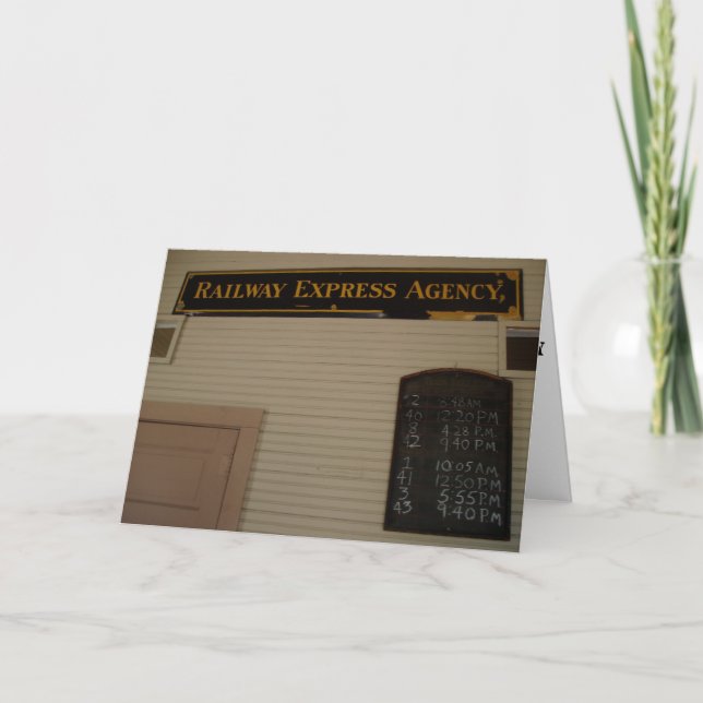 Carte "Agence Railway Express & Bulletin des trains" Pro (Devant)