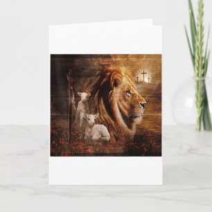 Carte Agneau Lion de Juda Croix Dieu Jésus Lumière Dieu 