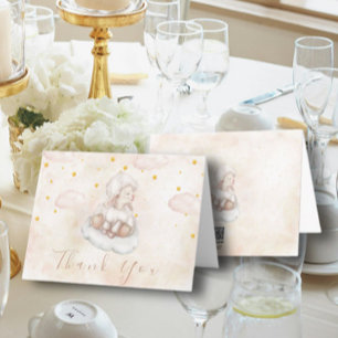 Carte Agneau mou Pinky Dust étoiles Baby shower Merci