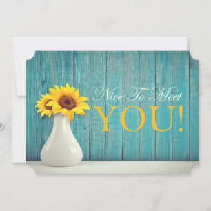 Carte Agréable De Vous Rencontrer Tournesol Turquoise Do