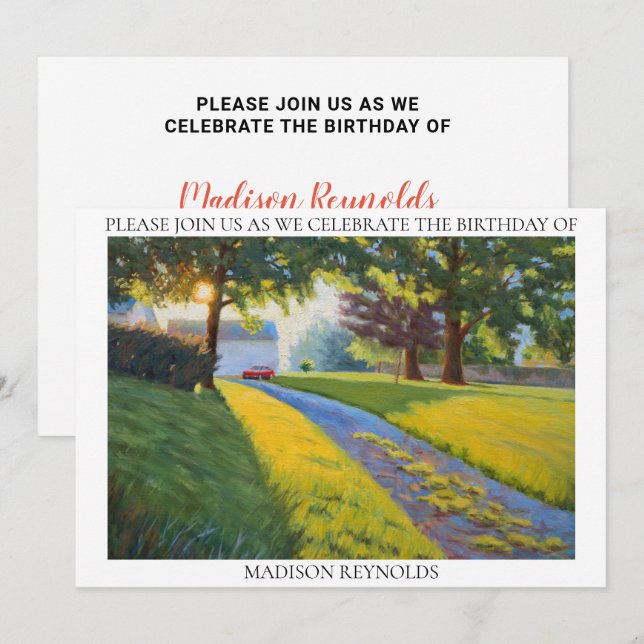 Carte Agritourisme d'été en plein soleil Anniversaire (Devant / Derrière)
