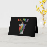 Ah Men drôle LGBT Gay Pride Jésus Drapeau Arc-en-C