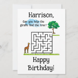 Carte Aidez la girafe à trouver le casse-tête du labyrin