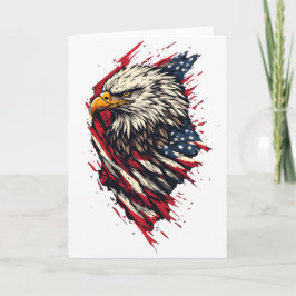 Carte Aigle américain patriotique vintage 4 juillet