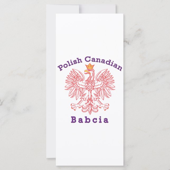 Carte Aigle canadien polonais Babcia (Devant)