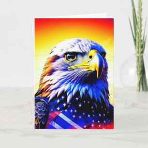 Carte Aigle patriotique et drapeau américain vierge