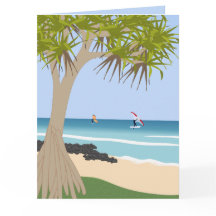Aile surfeurs à huile Pandanus Tree à la plage