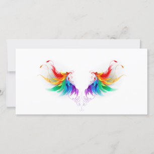 Carte Ailes fluffy arc-en-ciel