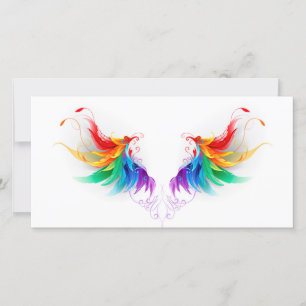 Carte Ailes fluffy arc-en-ciel