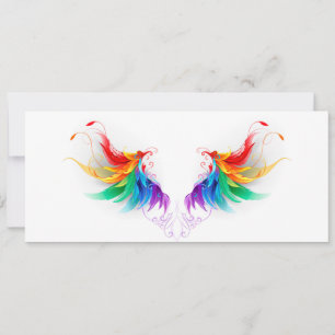 Carte Ailes fluffy arc-en-ciel