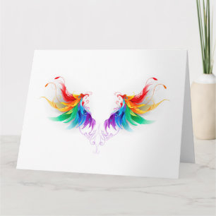 Carte Ailes fluffy arc-en-ciel