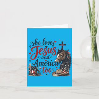 Carte Aime Jésus Aamerica Too 4 juillet Cheval Chrétien