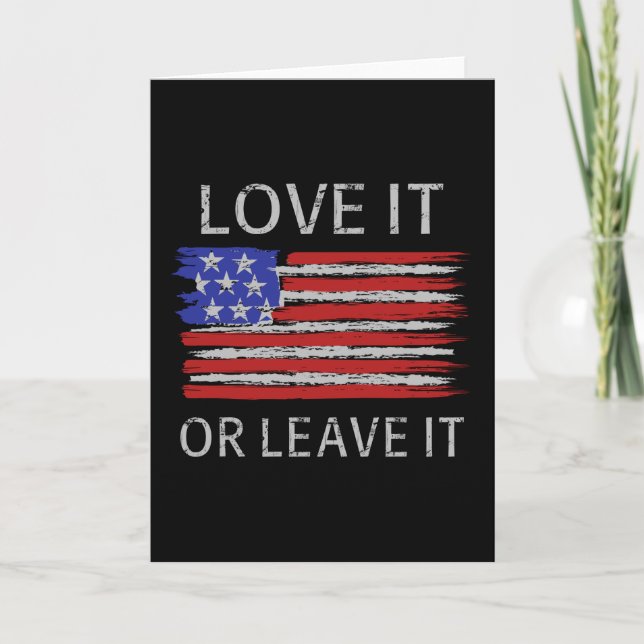 Carte Aimez-le ou laissez-le États-Unis Drapeau (Devant)