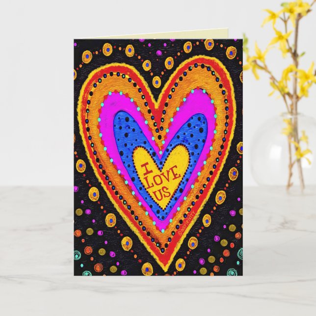 Carte Aimez-nous moderne couleur noir coloré Saint-Valen (Fleur jaune)