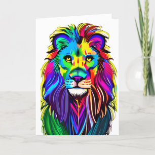 Carte Aimez-vous beaucoup   Lion Face Imaginaire mystiqu