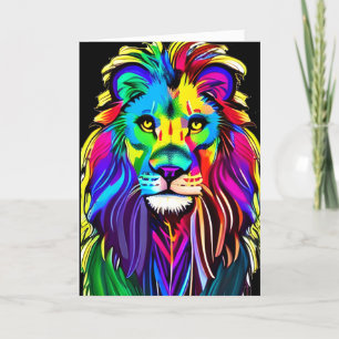 Carte Aimez-vous beaucoup   Lion Face Imaginaire mystiqu