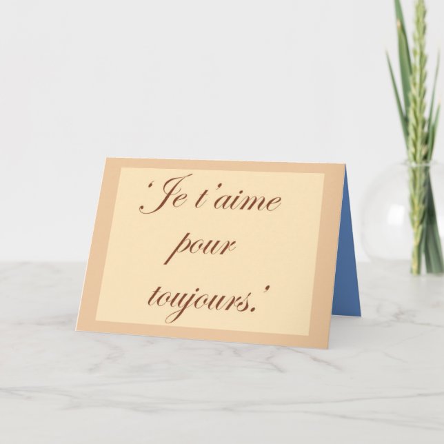 Carte Aimez-vous pour toujours en français rose clair (Devant)