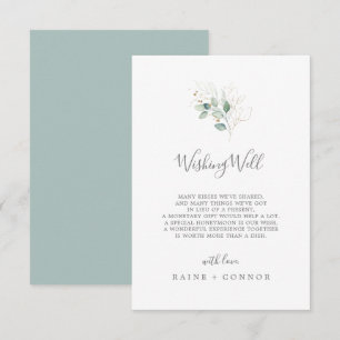 Carte Air Green et Gold Mariage Wishing Well Card