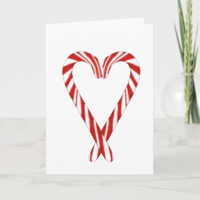Carte Airbrushed Candy Cane Heart Christmas Card  (Devant)