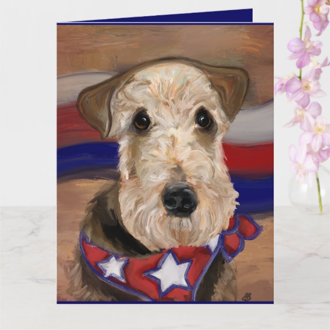 CARTE AIREDALE TERRIER (Orchidée)