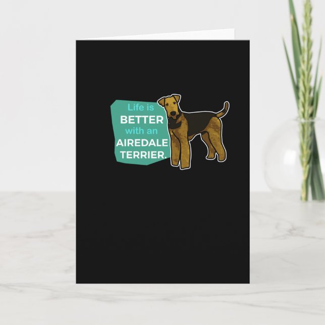 Carte Airedale Terrier Dit Idée Cadeau Anniversaire (Devant)