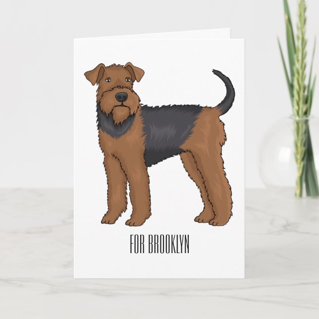 Carte Airedale terrier dog cartoon (Devant)