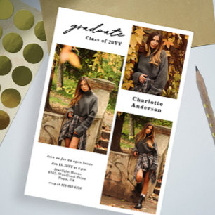 Carte Ajouter 3 Photos Moderne Annonces De Graduation