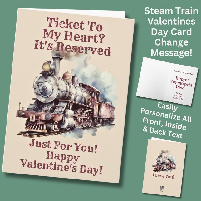Carte Ajouter des noms, Valentines du moteur de train à  (Créateur téléchargé)