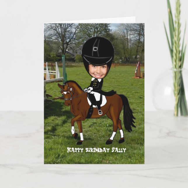 Carte Ajouter la photo - cavalier de dressage personnali (Devant)