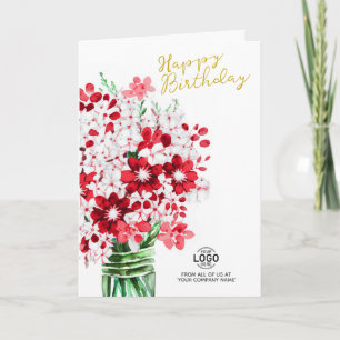 Carte Ajouter le logo Fleurs blanches rouges Business An