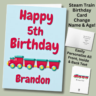 Carte Ajouter le nom Changer le texte, Train rouge enfan