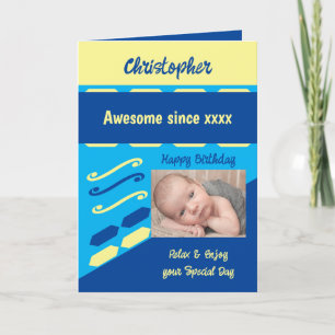 Carte Ajouter le nom de l'année photo jalon d'anniversai