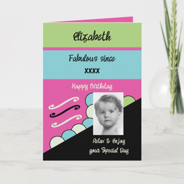 Carte Ajouter le nom de l'année photo jalon d'anniversai (Devant)