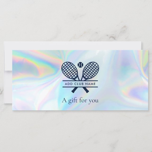 Carte Ajouter le nom du club de tennis Certificat cadeau (Devant)