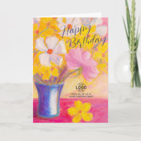 Ajouter Logo Art rose Fleurs Jaunes Business Anniv