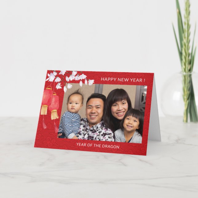 Carte Ajouter Photo Chinois Nouvel An du Dragon 2024 (Devant)