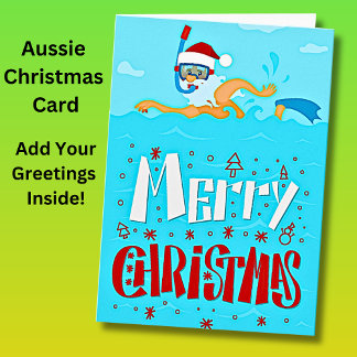Carte Ajouter Texte de bienvenue Père Noël Beach Snorkel