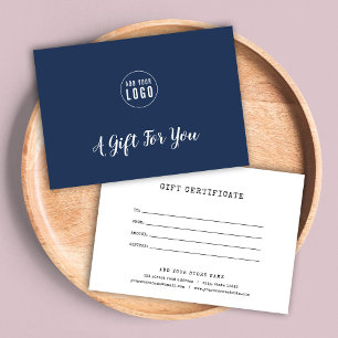 Carte Ajouter un certificat cadeau couleur personnalisé 