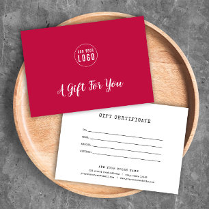 Carte Ajouter un certificat cadeau de couleur personnali
