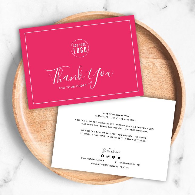 Carte Ajouter un logo Bordure blanche Merci couleur modi (Créateur téléchargé)