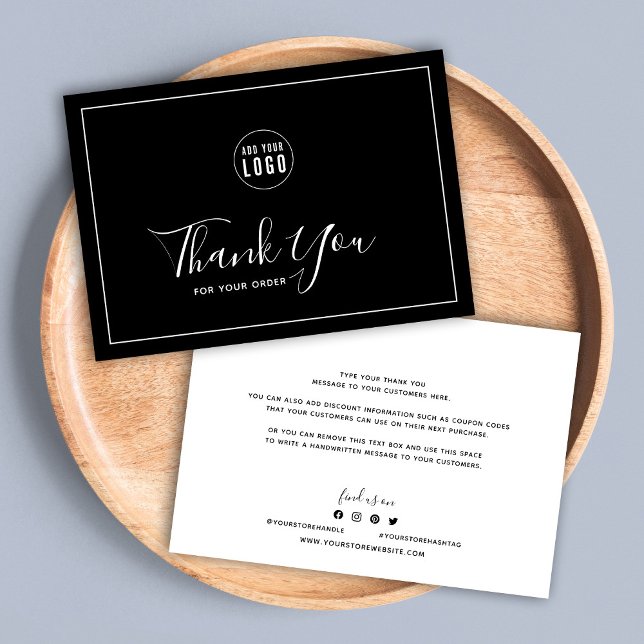 Carte Ajouter un logo Bordure blanche Merci couleur modi (Créateur téléchargé)